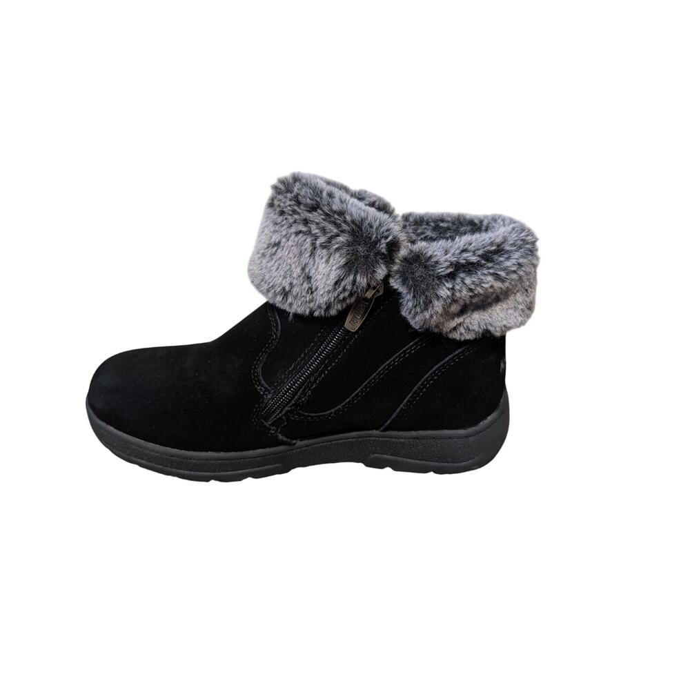 Khombu Jessica Womens 7M Black Suede Leather Faux Fur Winter Ankle Snow Boots
